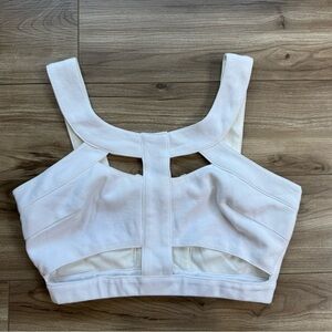 Endless Rose Women’s White Bralette Crop Top Size M back zipper stretch cutouts